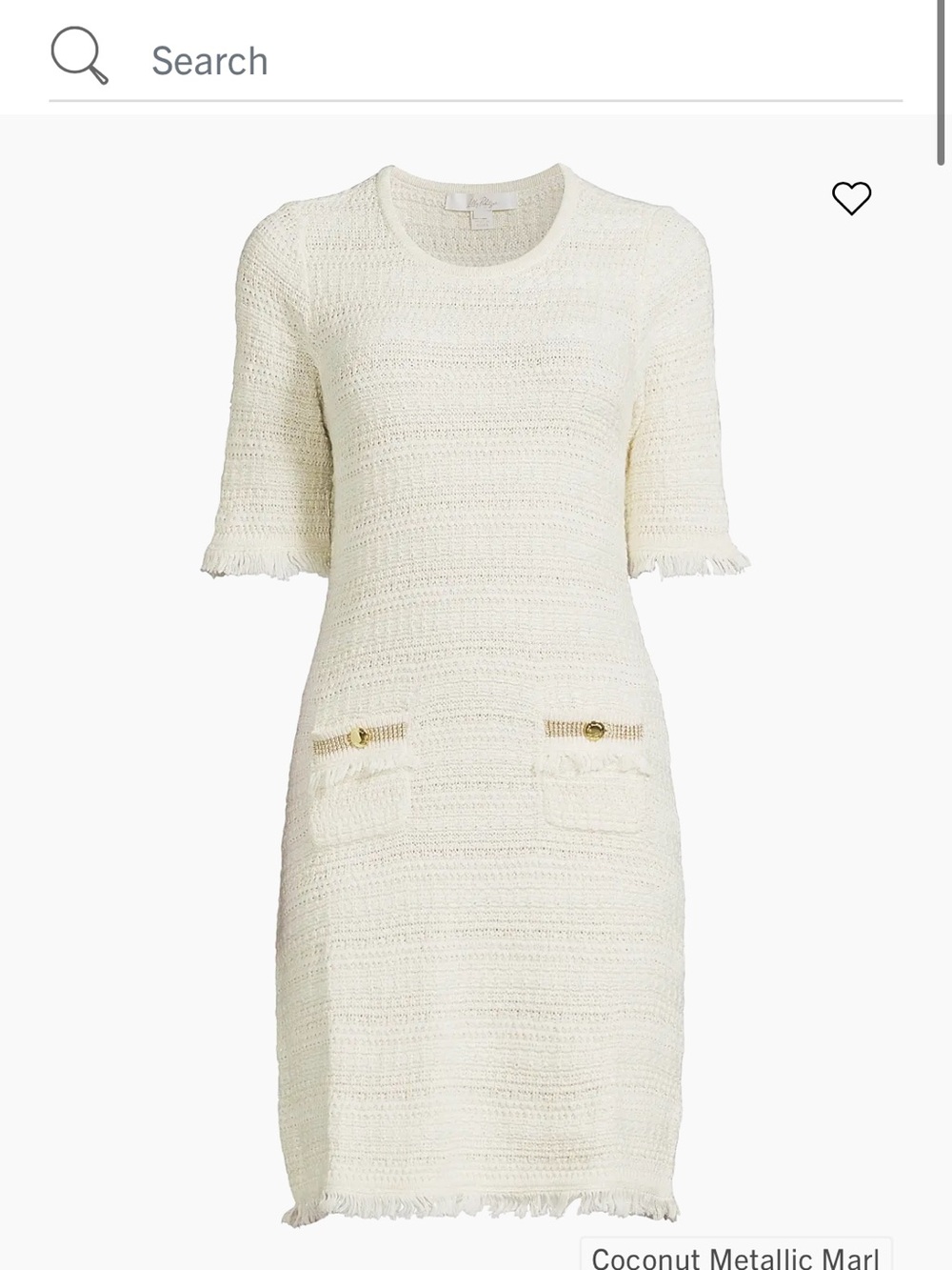 Lilly Pulitzer Beckington Coconut Metallic Short-Sleeve Shift Dress